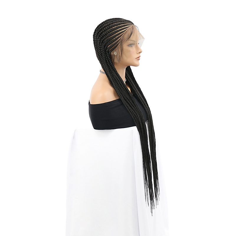 13x8 Lace Front Cornrow Braided Wigs for Women Box Braid Wig with Baby Hair Middle Parted Braided Lace Front Long Wigs 36 Inch 