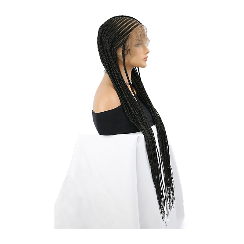 13X8 Lace Front Cornrow Braided Wigs for Women Box Braided Wig with Baby Hair Cornrows Box Braids wigs Black Braid Hair Wigs 36Inch