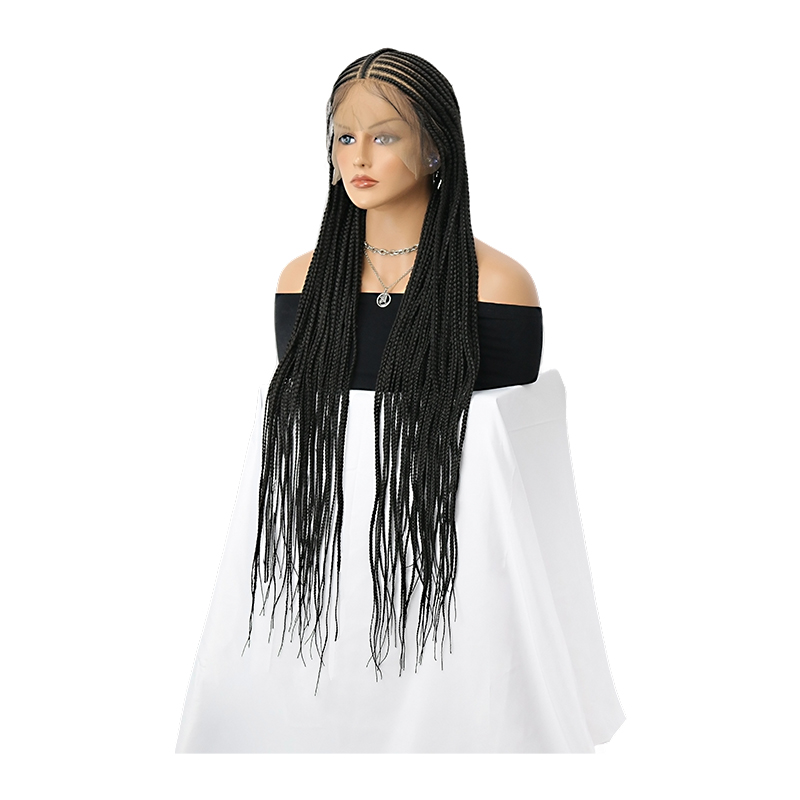 13X8 Lace Front Cornrow Braided Wigs for Women Box Braided Wig with Baby Hair Cornrows Box Braids wigs Black Braid Hair Wigs 36Inch