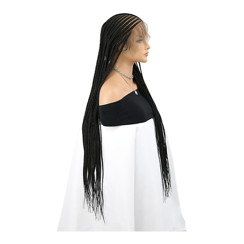13X8 Lace Front Cornrow Braided Wigs for Women Box Braided Wig with Baby Hair Cornrows Box Braids wigs Black Braid Hair Wigs 36Inch