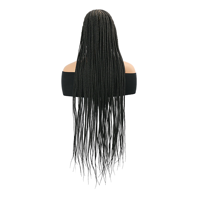 13x8 Lace Front Braided Wigs Cornrow Braided Wigs for Women Box Braid Wig with Baby Hair Middle Parted Long Braided Lace Front Wigs Black 36 Inch