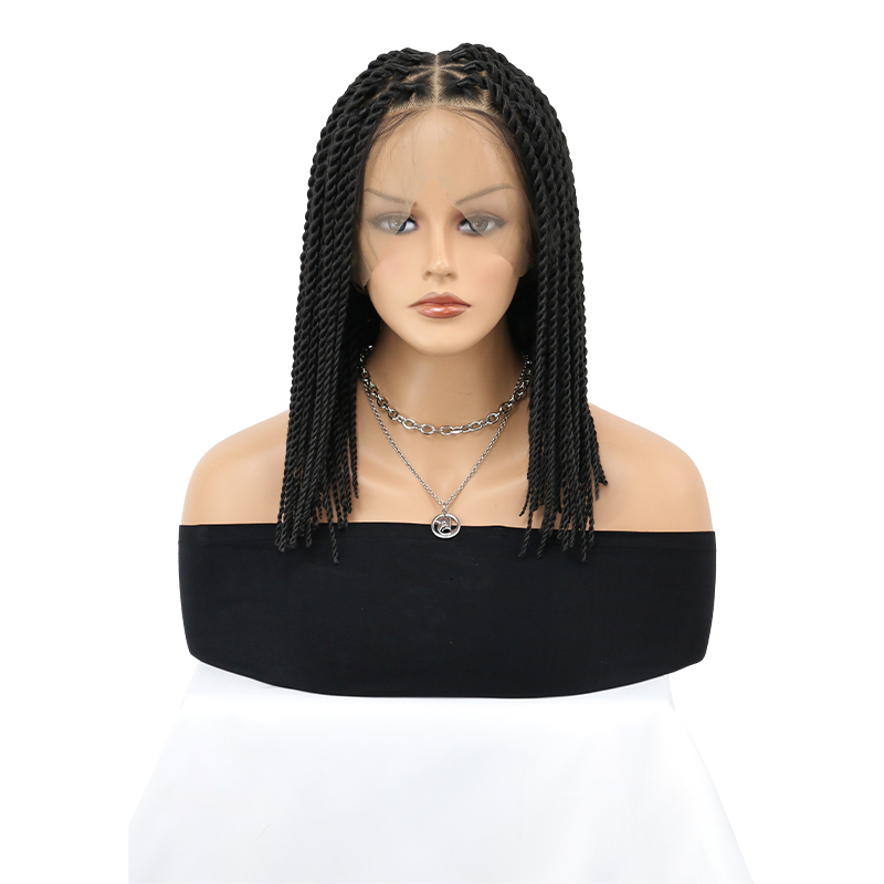 Single Full Lace Braided Wig – Micro Senegal Twist Braided Wig, Triangle Knotless Braided Wigs For Black Women