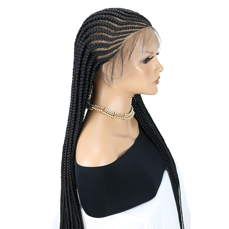 36 inch Cornrow Braided Wig for Black Women, 13x8 Box Braid Wigs for Black Women, Plucked with Baby Hair