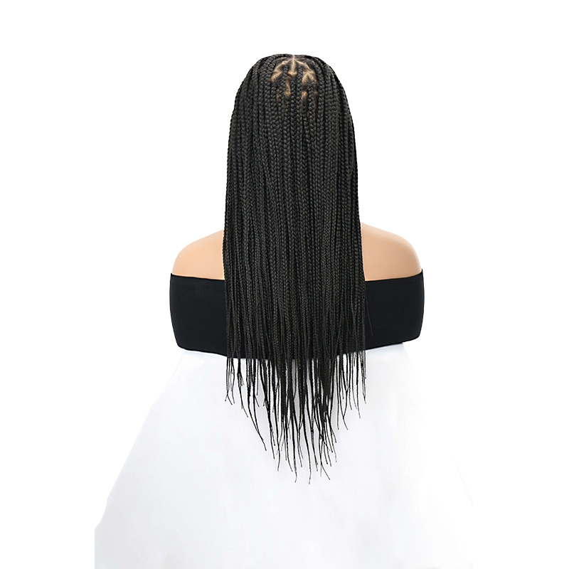360°  HD Full Lace Triangle Knotless Braided Wigs for Black Women Natural Long Black With Baby Hair In 36inch