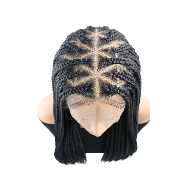 360°  HD Full Lace Triangle Knotless Braided Lace Wig for Black Women Natural Long Black Braid Wigs In 36inch 