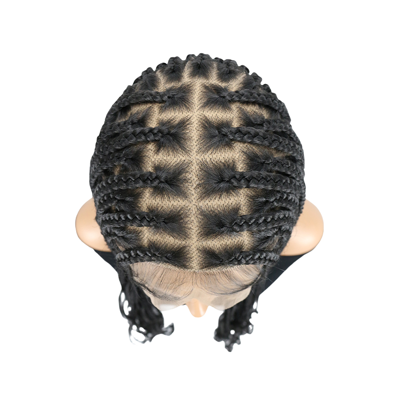 13x8 HD Lace Front Knotless Braided Wigs for Black Women Box Braid Wig Boho Braided Wigs with Curly End with Baby Hair36 Inch