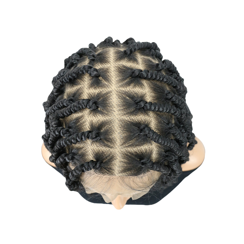 12 Inch Short Spring Twist Wig for Black Women, Natural Black Knotless 13*8 Lace Front Braided Wig With Baby Hair