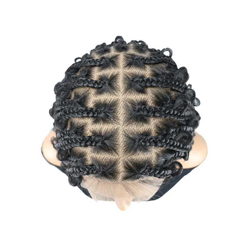 13x8 HD Lace Front Braided Wigs for Women Knotless Braided Wigs Butterfly Box Braid Wig with Baby Hair Free Parting Human Hair Blended Braided Lace Front Wigs Natural Black
