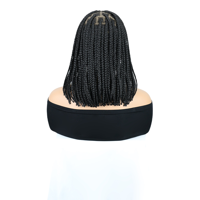 13x8 HD Lace Front Short Braided Wigs for Black Women, 12 inch Box Braid Wig Short Natural Black Braided Wig