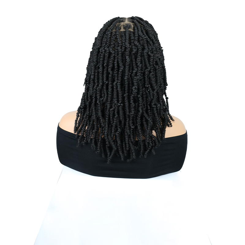 12 Inch Short Spring Twist Wig for Black Women, Natural Black Knotless 13*8 Lace Front Braided Wig With Baby Hair