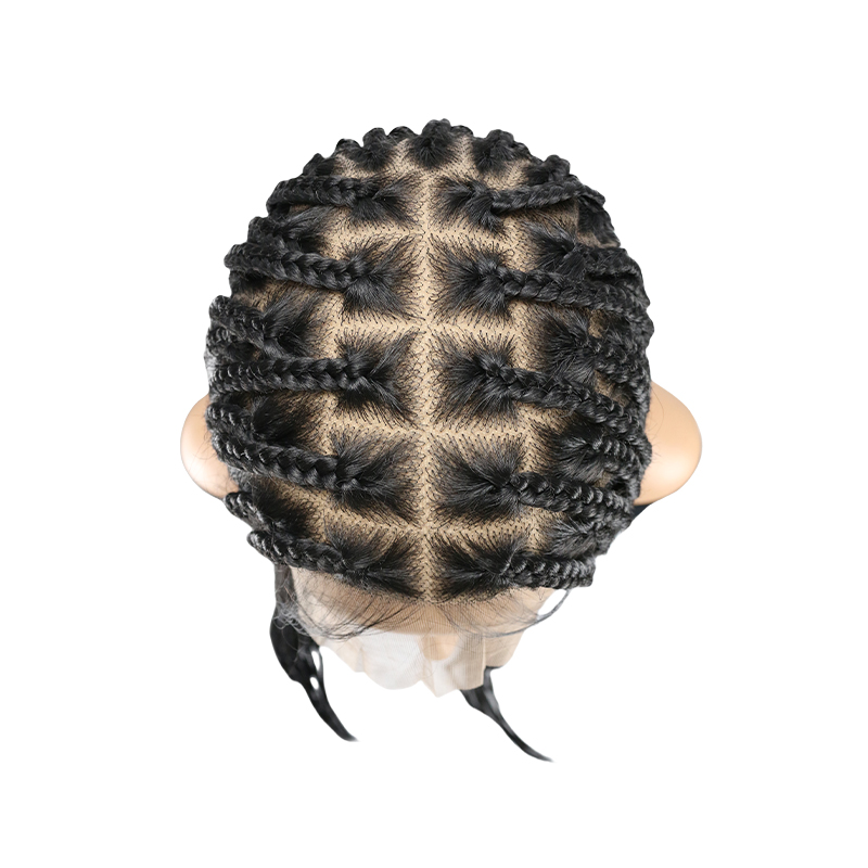 13*8 HD Lace Knotless Braided Wigs for Women Box Braid Wig with Baby Hair Braided Lace Front Wigs Premium Synthetic Braid Wig Long Black 36