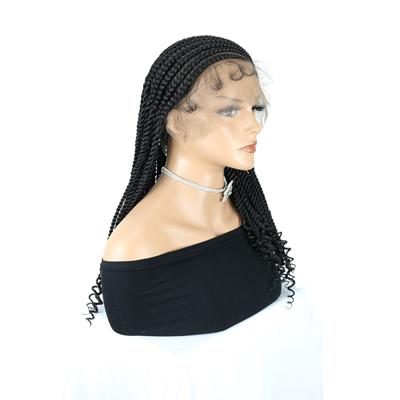 18inch Twist braided wig, 13*8 Side Parting Lace Front Cornrow Braid Wig for Black Women