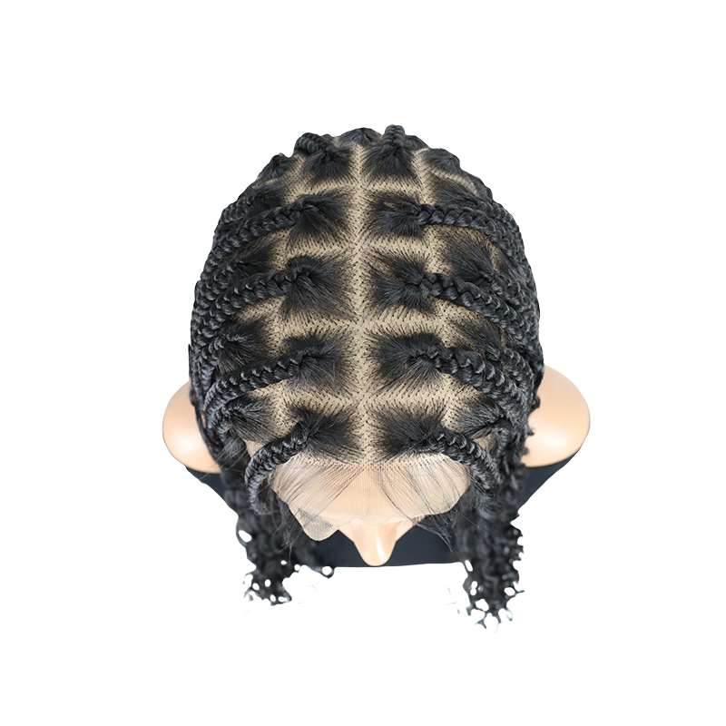 13x8 HD Lace Front Braided Wigs Boho Braided Wigs for Women Knotless Braid Wig with Baby Hair Box Braid wigs Long Premium Synthetic Wig Black 26 Inch