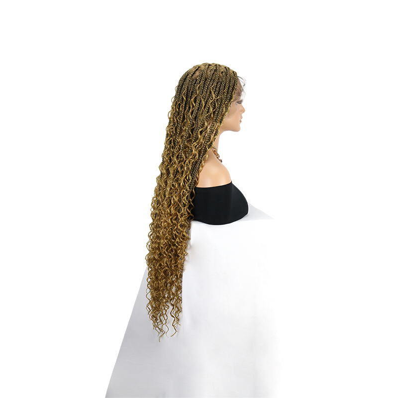 13x8 HD Lace Front Braided Wigs Boho Braided Wigs for Women Knotless Braid Wig with Baby Hair Box Braid wigs Long Premium Synthetic Wig Black 36 Inch