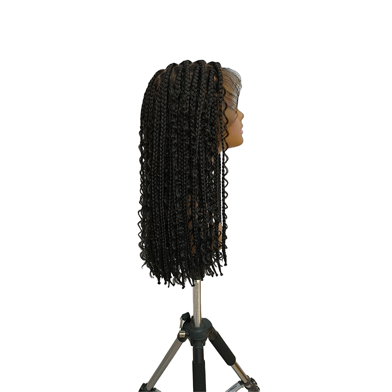 13x8 HD Lace Front Short Boho Box Braided Wigs, 14 inch Bohemian Knotless Braid Wig for Black Women Synthetic Braided Wigs with Baby Hair