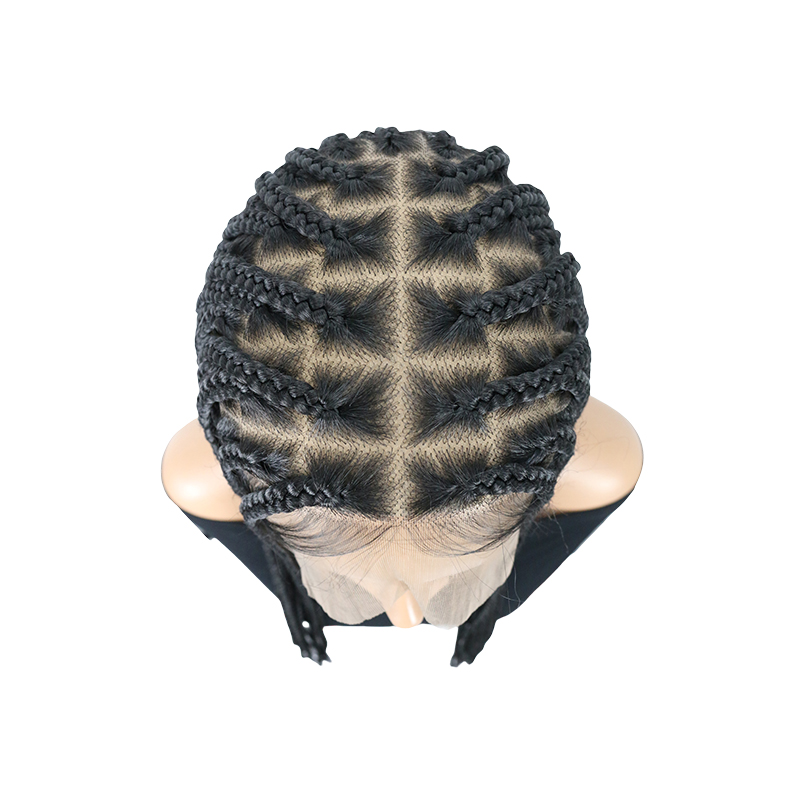 13*8 HD Lace Knotless Braided Wigs for Women Box Braided Wig with Baby Hair Long Black 36