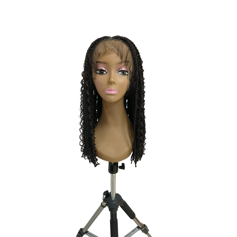 13x8 HD Lace Front Short Boho Box Braided Wigs, 14 inch Bohemian Knotless Braid Wig for Black Women Synthetic Braided Wigs with Baby Hair