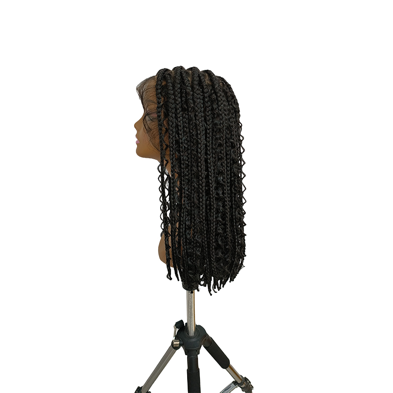 13x8 HD Lace Front Short Boho Box Braided Wigs, 14 inch Bohemian Knotless Braid Wig for Black Women Synthetic Braided Wigs with Baby Hair