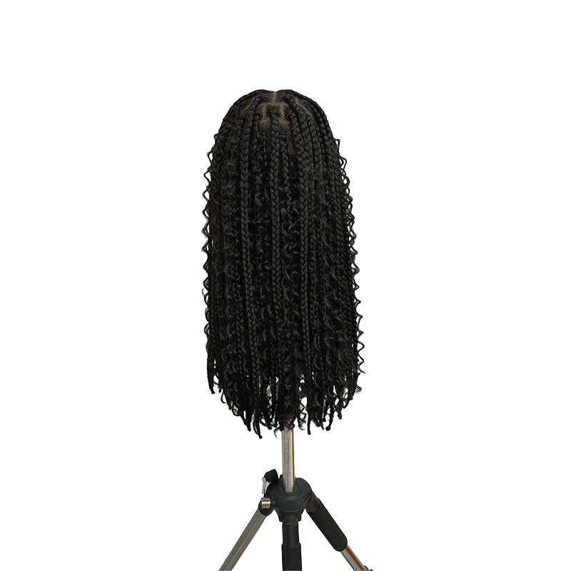 13x8 HD Lace Front Short Boho Box Braided Wigs, 14 inch Bohemian Knotless Braid Wig for Black Women Synthetic Braided Wigs with Baby Hair