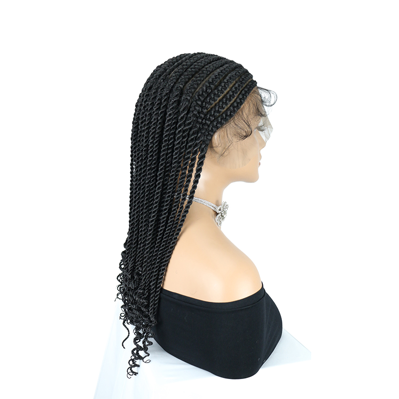 18inch Twist braided wig, 13*8 Side Parting Lace Front Cornrow Braid Wig for Black Women