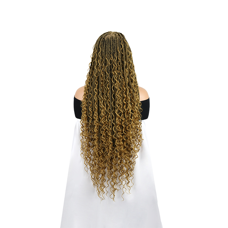13x8 HD Lace Front Braided Wigs Boho Braided Wigs for Women Knotless Braid Wig with Baby Hair Box Braid wigs Long Premium Synthetic Wig Black 36 Inch